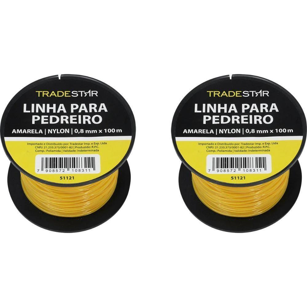 Linhapedreiro Nylon 0,8mm 100 Metros Amarela Tradestar - 2