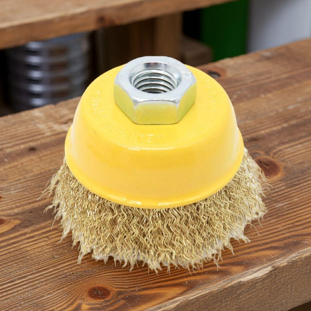 Escova Copo 2.1/2'' Aço Carbono Ondulado Rosca M14 Tradestar - 6