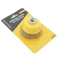 Escova Copo 2.1/2'' Aço Carbono Ondulado Rosca M14 Tradestar - 5