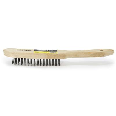 Escova Manual Aço 3 X 15 Cm Cabo Madeira Tradestar