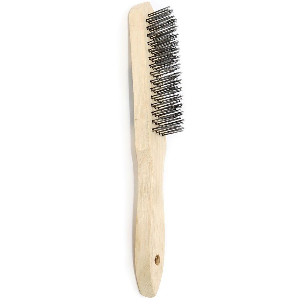 Escova Manual Aço 4 X 15 Cm Cabo Madeira Tradestar - 2
