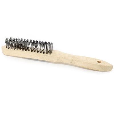 Escova Manual Aço 4 X 15 Cm Cabo Madeira Tradestar