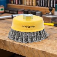 Escova Copo 2.1/2'' Aço Torcido Rosca M14 Tradestar - 2
