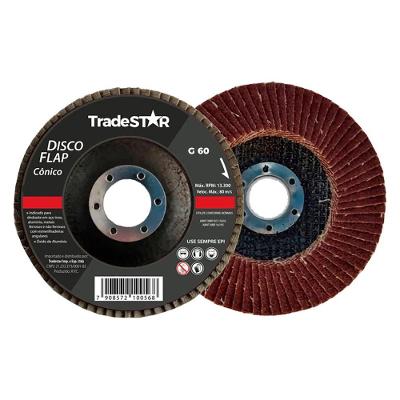 Disco Flap 115 Mm G60 Fibra Cônico Aço Tradestar