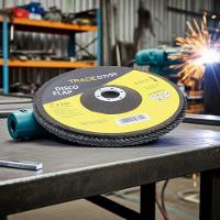 Disco Flap 180 Mm G60 Fibra Cônico Azul Aço E Inox Tradestar - 3