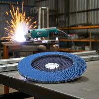 Disco Flap 180 Mm G60 Fibra Cônico Azul Aço E Inox Tradestar