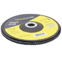 Disco Flap 180 Mm G60 Fibra Cônico Azul Aço E Inox Tradestar - 10