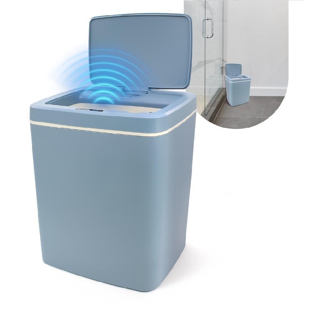 Cesto Lixo Inteligente Com Sensor Lixeira Automatica 14 Litros Cozinha Banheiro Portatil Touch Azul - 3