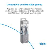 Cabo Usb 2.0 Lightning Nylon Cinza 1,5m 480mbps Compatível Com Aparelhos Apple
