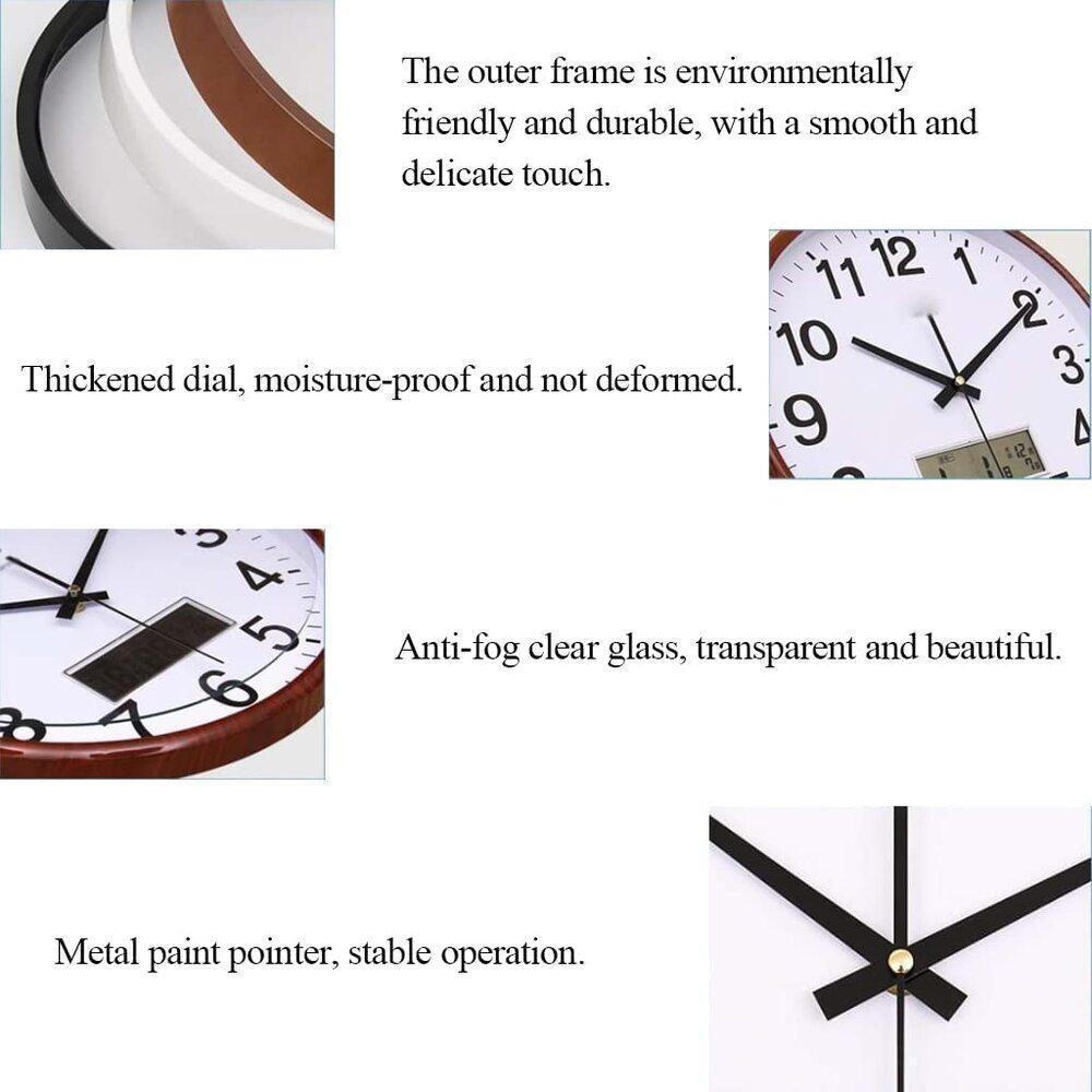 Relogio Parede Completo Termometro Digital Calendario Despertador Escritorio Sala Escritorio - 3