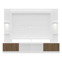 Rack Estante com Suporte Tv 65´´ Leds Branco/Madeirado - 2