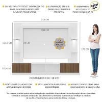 Rack Estante com Suporte Tv 65´´ Leds Branco/Madeirado