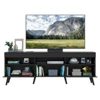 Rack Retrô Com Espelho Para Tv Até 65´´ Com 2 Portas Preto - 3