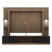 Rack Estante com Suporte Tv 65´´ Leds Madeirado/Preto - 2