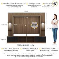 Rack Estante com Suporte Tv 65´´ Leds Madeirado/Preto - 7