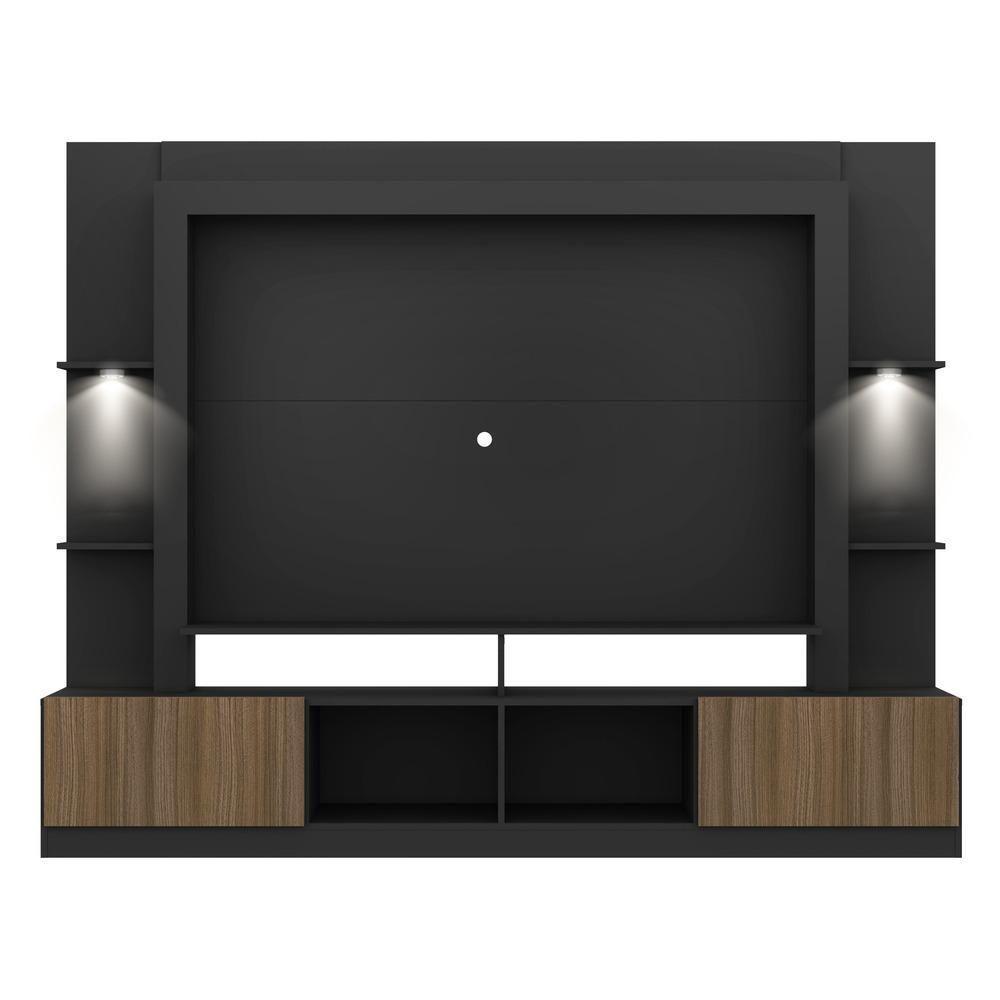 Rack Estante com Suporte Tv 65´´ Leds Preto/Madeirado - 2