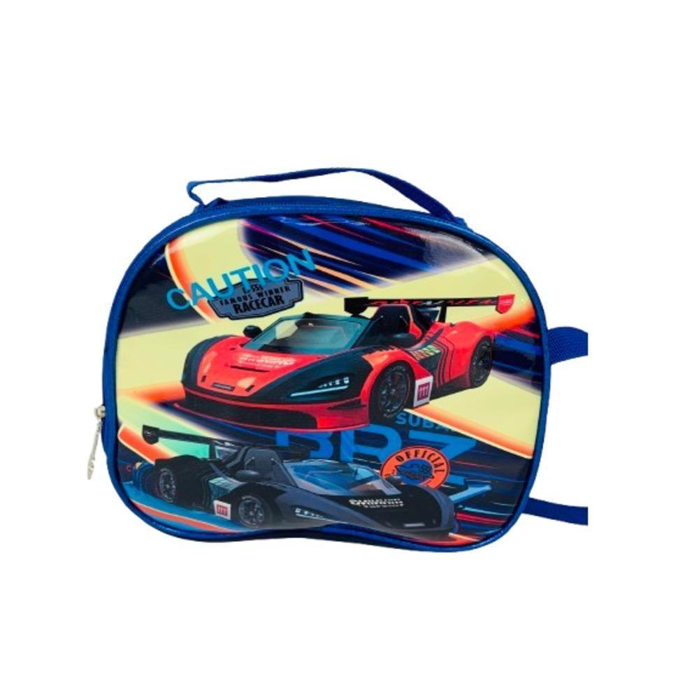 Kit Mochila Infantil Meninos Com Rodinhas Carros Escolar Estojo Lancheira Térmica Bolsa Carrinho - 2