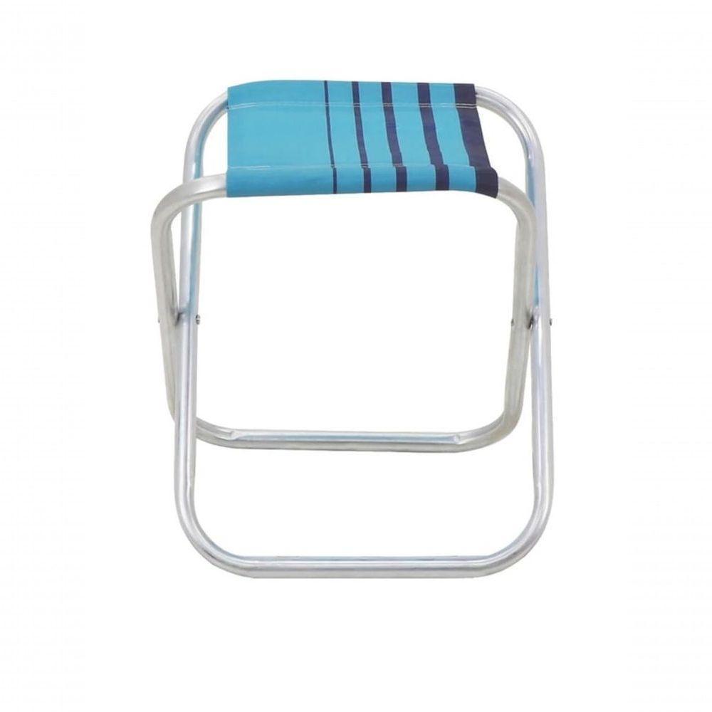 Banqueta De Praia Tramontina Fiji Em Alumínio Com Assento Azul - 4