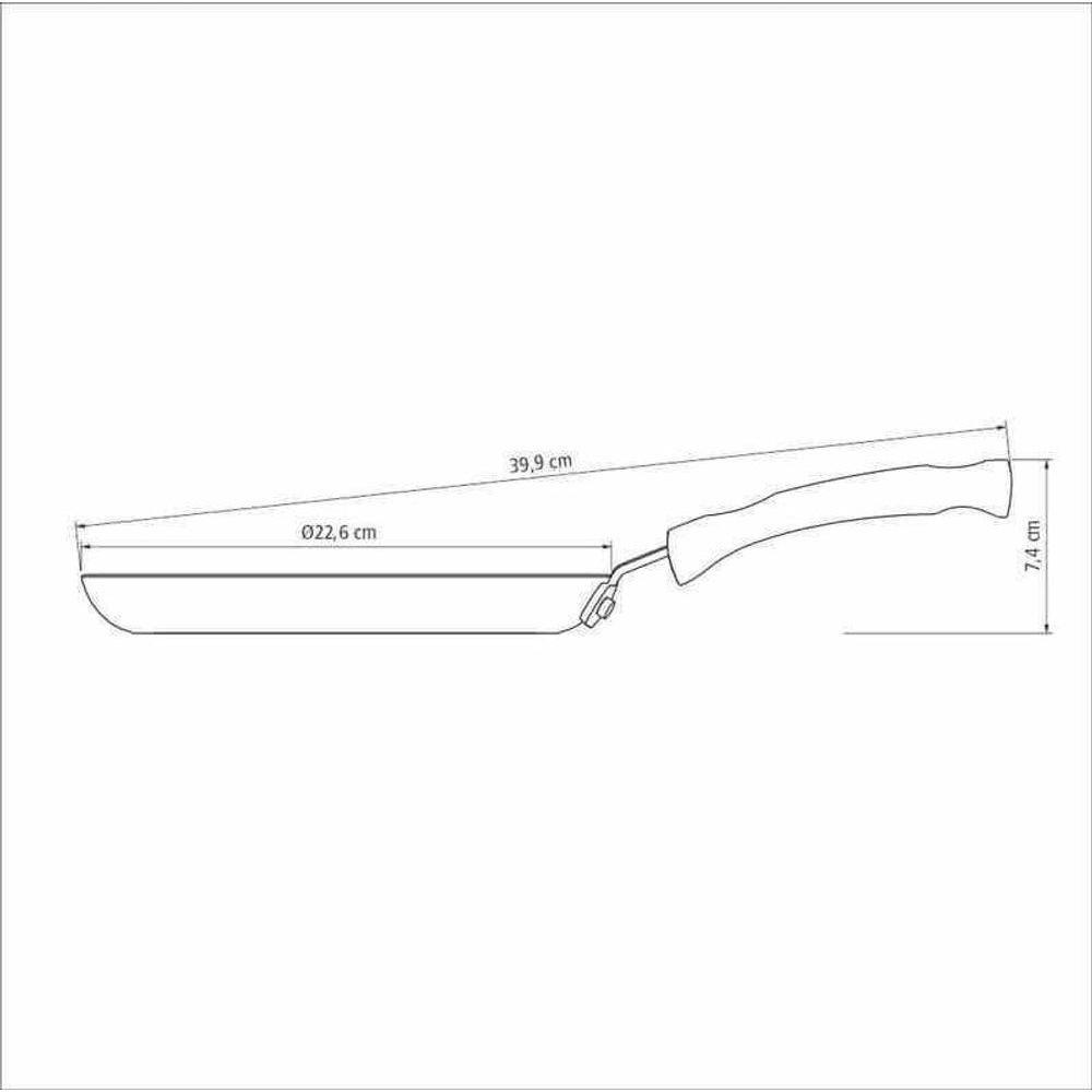 Panquequeira Tramontina Mônaco Induction Com Revestimento Interno E Externo Antiaderente Starflon Premium Preto 22cm - 5