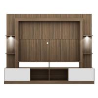 Rack Estante com Suporte Tv 65´´ Leds Madeirado/Branco