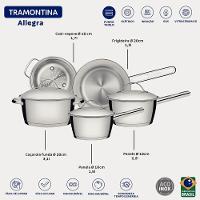 Jogo De Panelas Tramontina Allegra Em Aço Inox 5 Peças