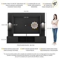 Rack Estante com Suporte Tv 65´´ Leds Preto - 6
