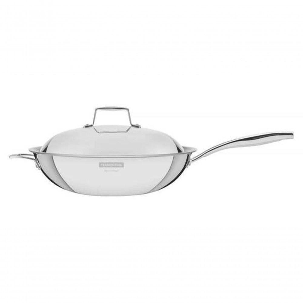 Wok Tramontina Grano 32cm Em Inox Com Corpo Triplo E Tampa - 1