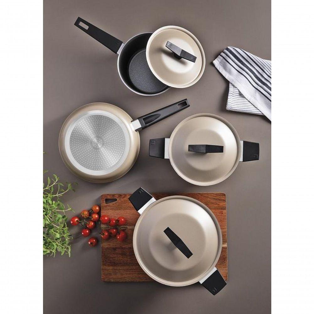 Jogo De Panelas Tramontina Spezia Induction Areia 4 Peças Em Alumínio Com Revestimento Antiaderente - 1