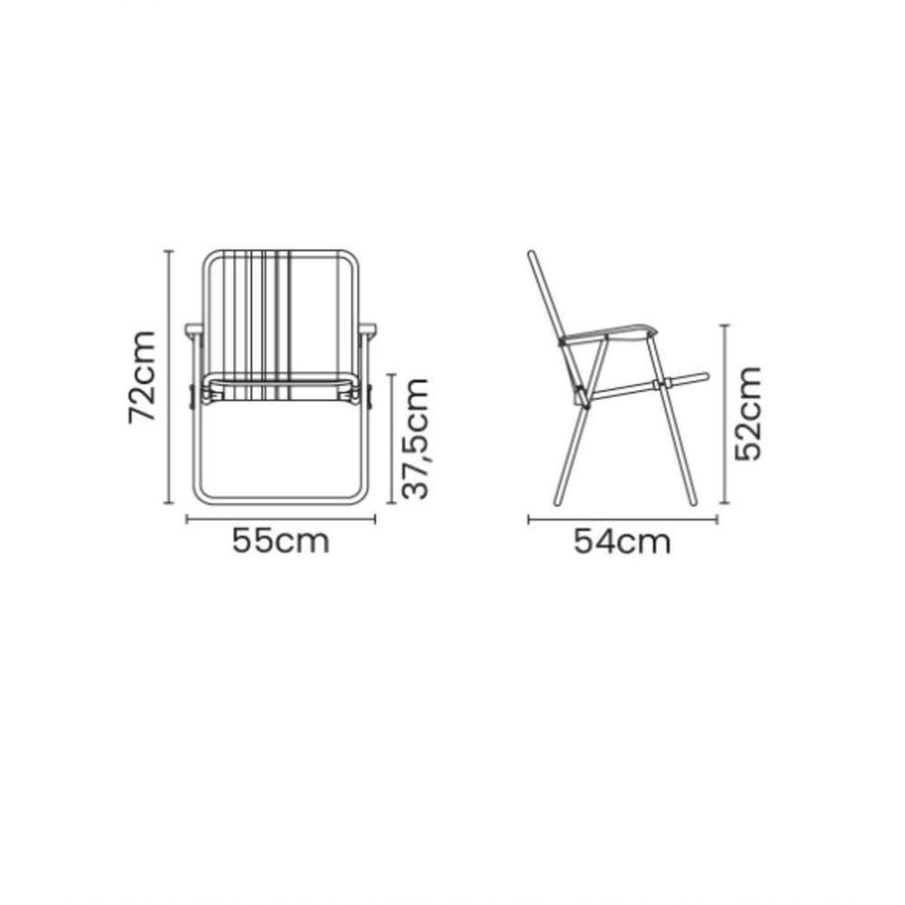 Cadeira De Praia Tramontina Samoa Alta Em Alumínio Com Assento Azul - 5