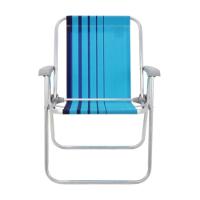 Cadeira De Praia Tramontina Samoa Alta Em Alumínio Com Assento Azul - 2