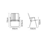 Cadeira De Praia Tramontina Samoa Alta Em Alumínio Com Assento Azul - 5