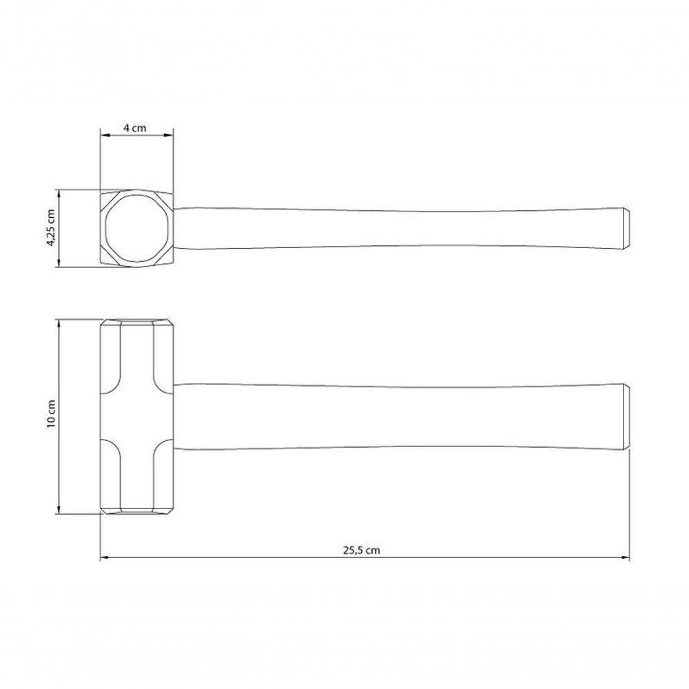 Marreta Oitavada Tramontina Master Basic 1000g Com Cabo De Madeira - 3