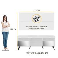 Rack Retrô Com Espelho E Painel Com Suporte Para Tv Até 65´´ Flórida Fg3142 Branco/preto - 3