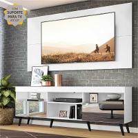 Rack Retrô Com Espelho E Painel Com Suporte Para Tv Até 65´´ Flórida Fg3142 Branco/preto - 7