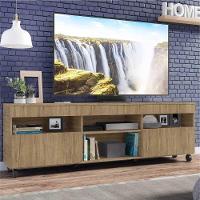 Rack Com Rodízios Para Tv Até 65´´ Com 2 Portas Rustic - 6