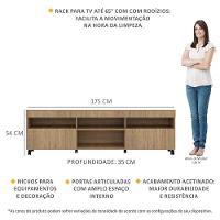 Rack Com Rodízios Para Tv Até 65´´ Com 2 Portas Rustic - 7