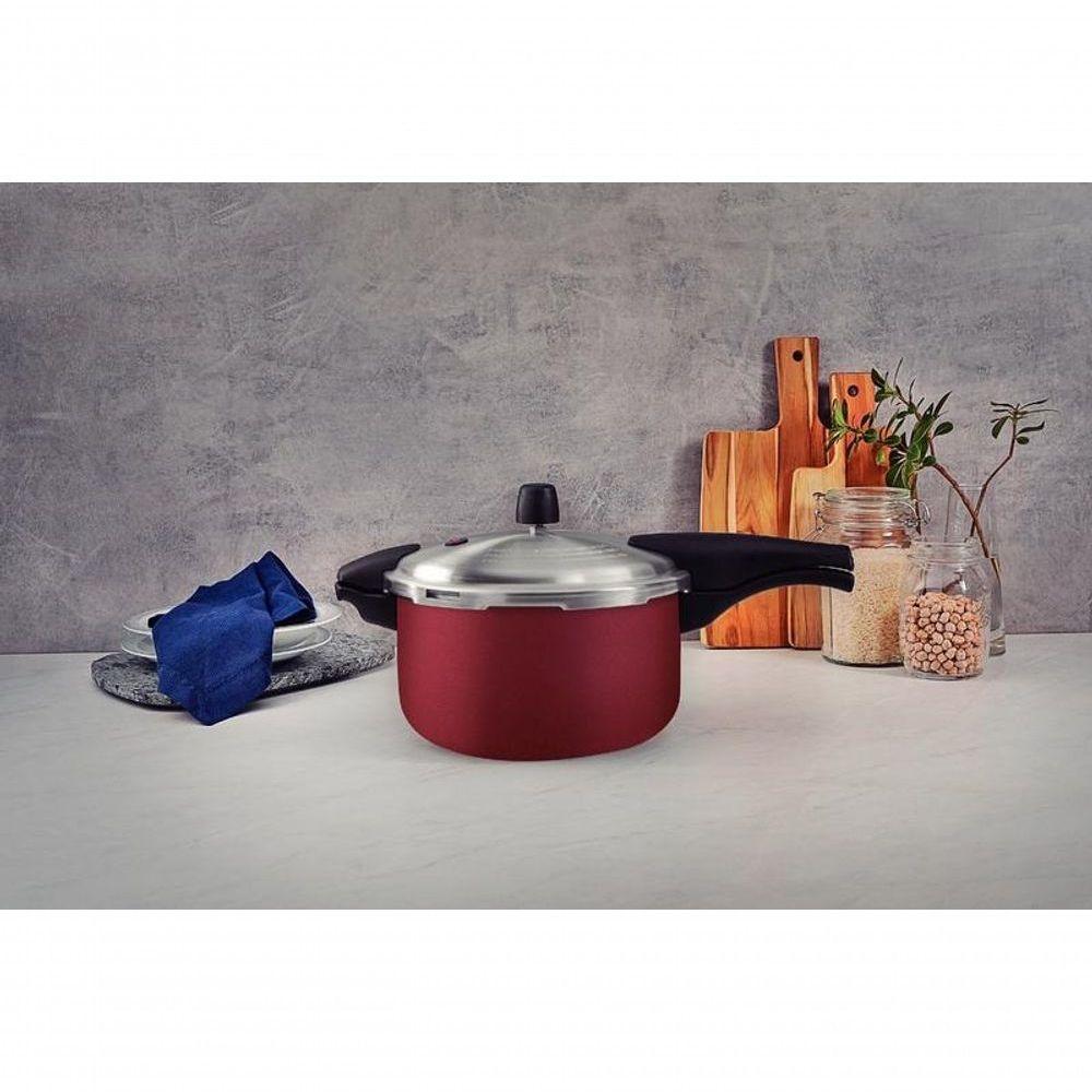 Panela De Pressão Tramontina Vancouver Effrect Alumínio Com Revestimento Antiaderente Vermelho 24cm 6 Litros - 3