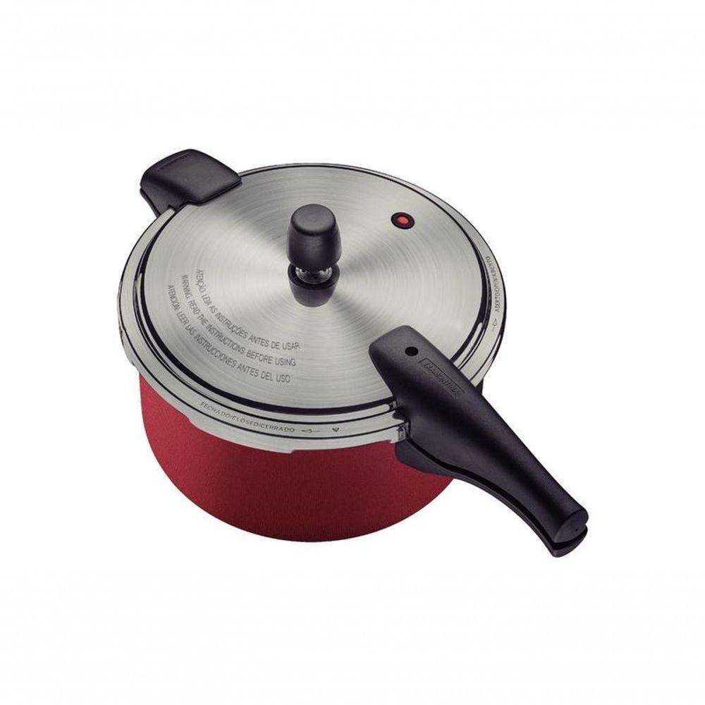 Panela De Pressão Tramontina Vancouver Effrect Alumínio Com Revestimento Antiaderente Vermelho 24cm 6 Litros - 4