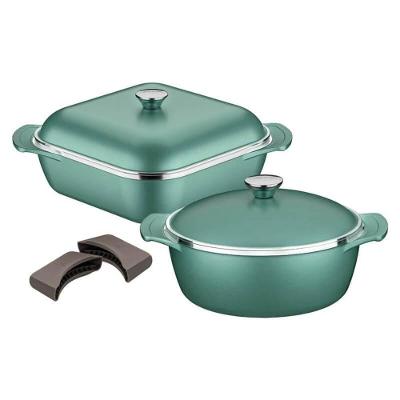 Kit Tramontina Lyon Em Alumínio Com Revestimento Starflon High Perfomance Verde Esmeralda 4 Peças