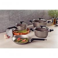 Jogo De Panelas Tramontina Milazzo Amêndoa Alumínio Com Revestimento Antiaderente Starflon Max 4 Peças - 2