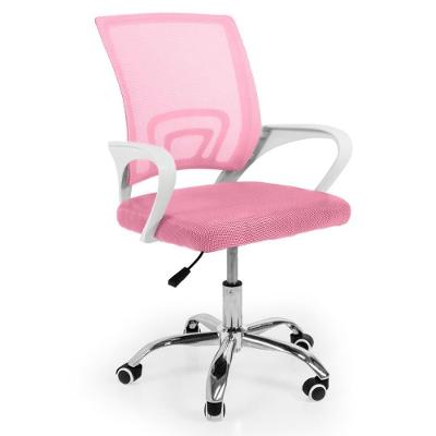 Cadeira Secretária Office Em Tela Mesh Base Giratória - Cor Rosa