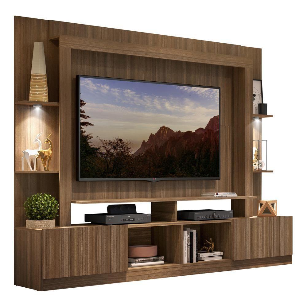 Rack Estante com Suporte Tv 65´´ Leds Madeirado - 2