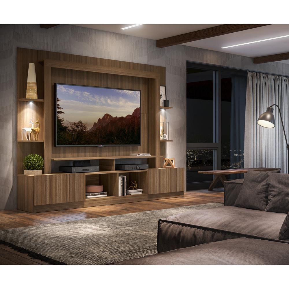 Rack Estante com Suporte Tv 65´´ Leds Madeirado - 7