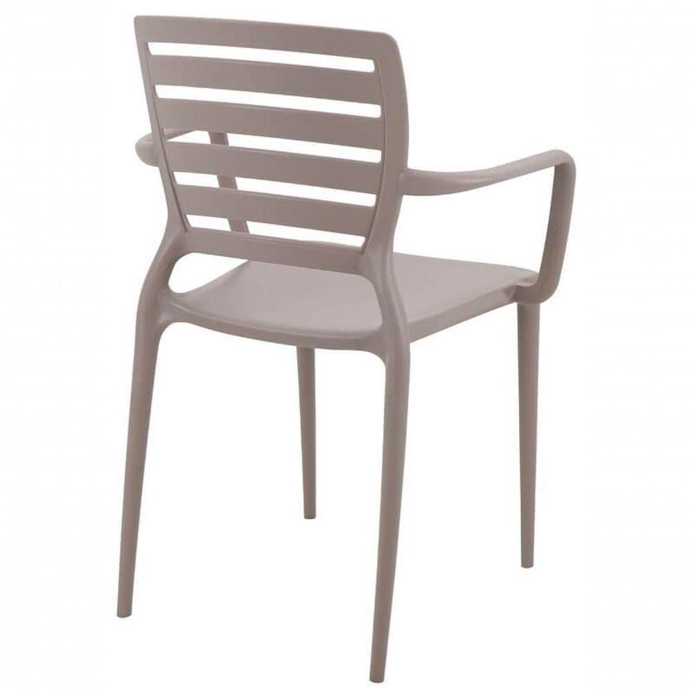 Cadeira Tramontina Sofia Com Encosto Horizontal E Braços Camurça - 3