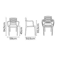 Cadeira Tramontina Sofia Com Encosto Horizontal E Braços Camurça - 4