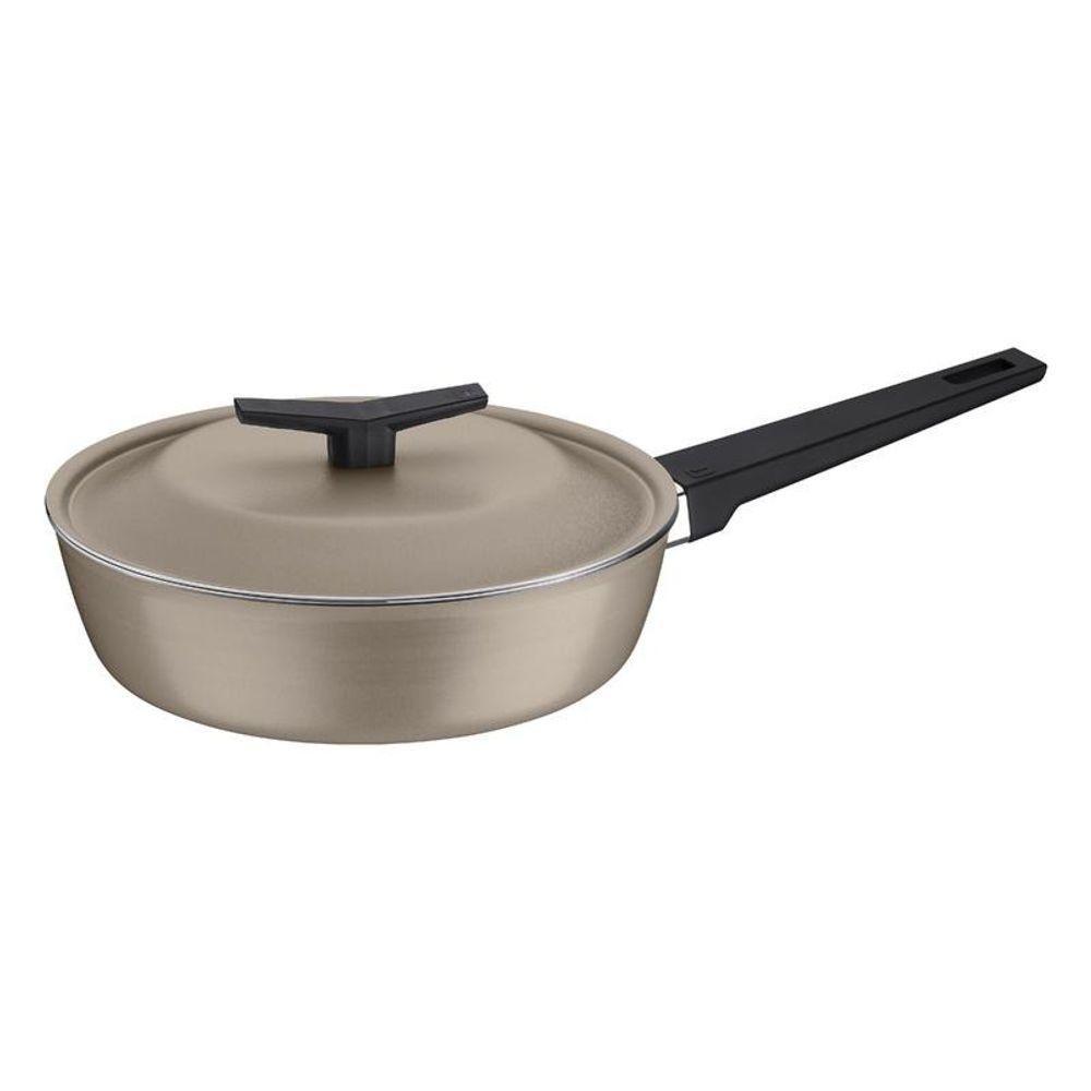 Frigideira Funda Tramontina Spezia Induction Areia Em Alumínio Com Revestimento Em Antiaderente Com Tampa 24 Cm - 1