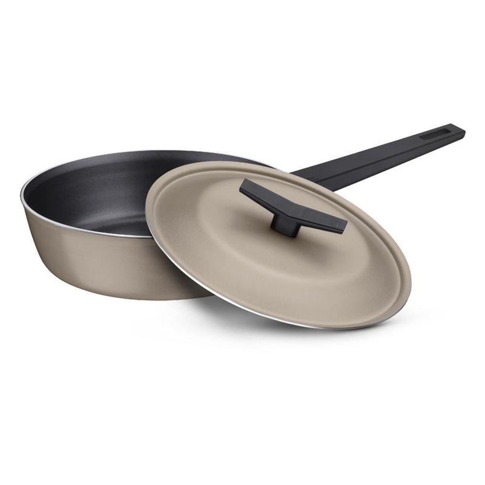 Frigideira Funda Tramontina Spezia Induction Areia Em Alumínio Com Revestimento Em Antiaderente Com Tampa 24 Cm - 3