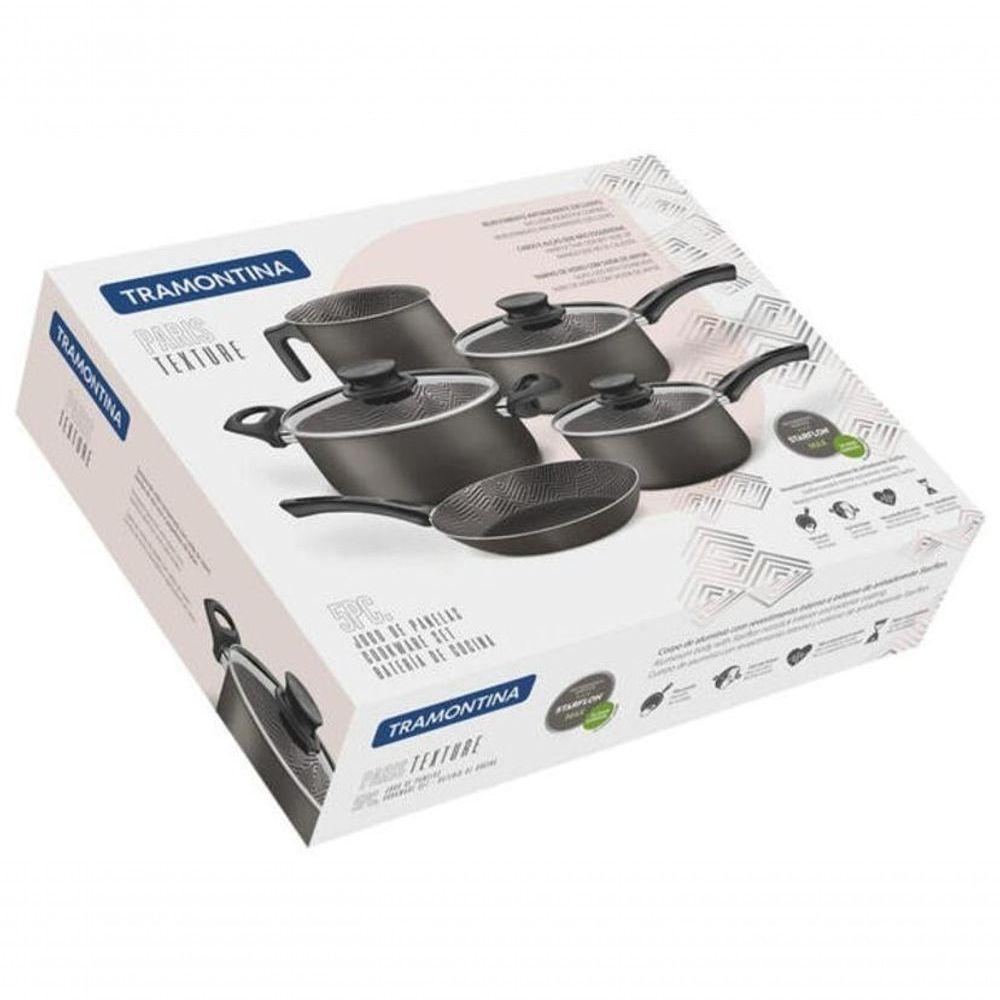 Jogo De Panelas Tramontina Paris Alumínio Chumbo 5 Peças - 2