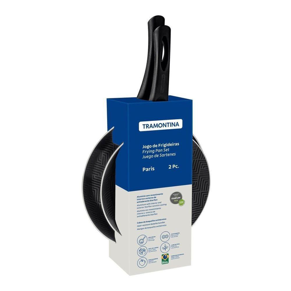 Jogo De Frigideiras Tramontina Paris Alumínio Chumbo 2 Peças - 3