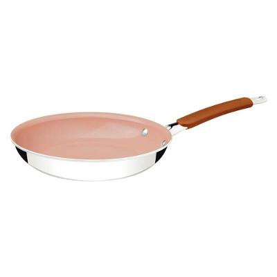 Frigideira Tramontina Romagna Aço Inox E Alumínio 30cm Com Revestimento Cerâmico Marfim